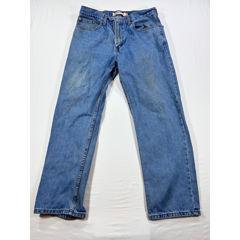 Levis 505 Regular Fit Mens Jeans W34 L30 Medium Wash Blue Straight Leg Denim
